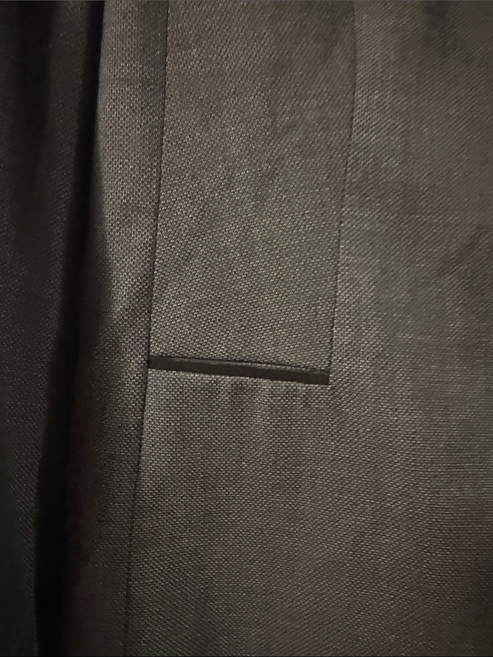 Elie Tahari Dark Gray Single-Button Tailored Blazer with Black Collar - Picture 4 of 8